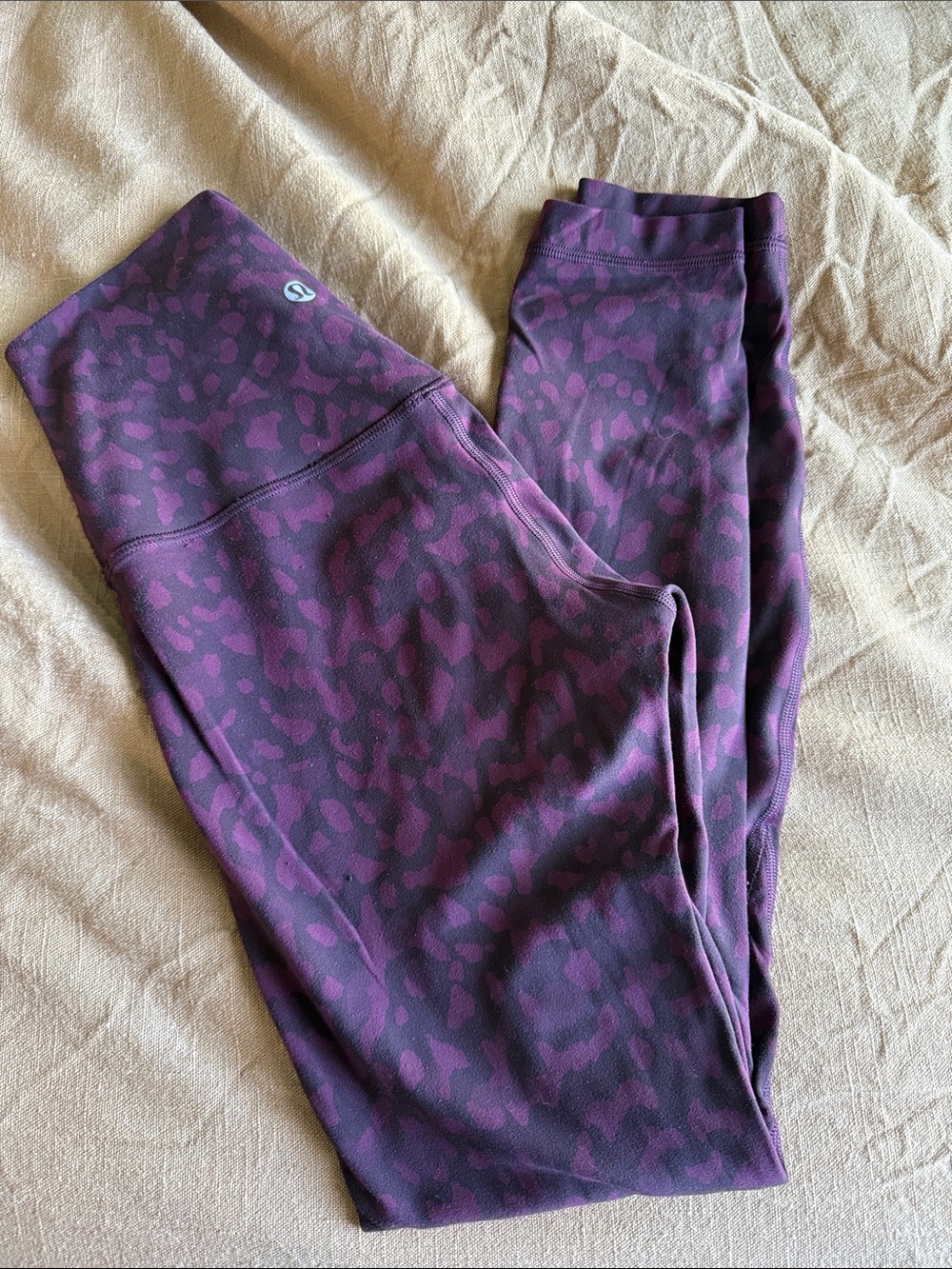 Lululemon Maroon Cheetah Print Align 25” leggings